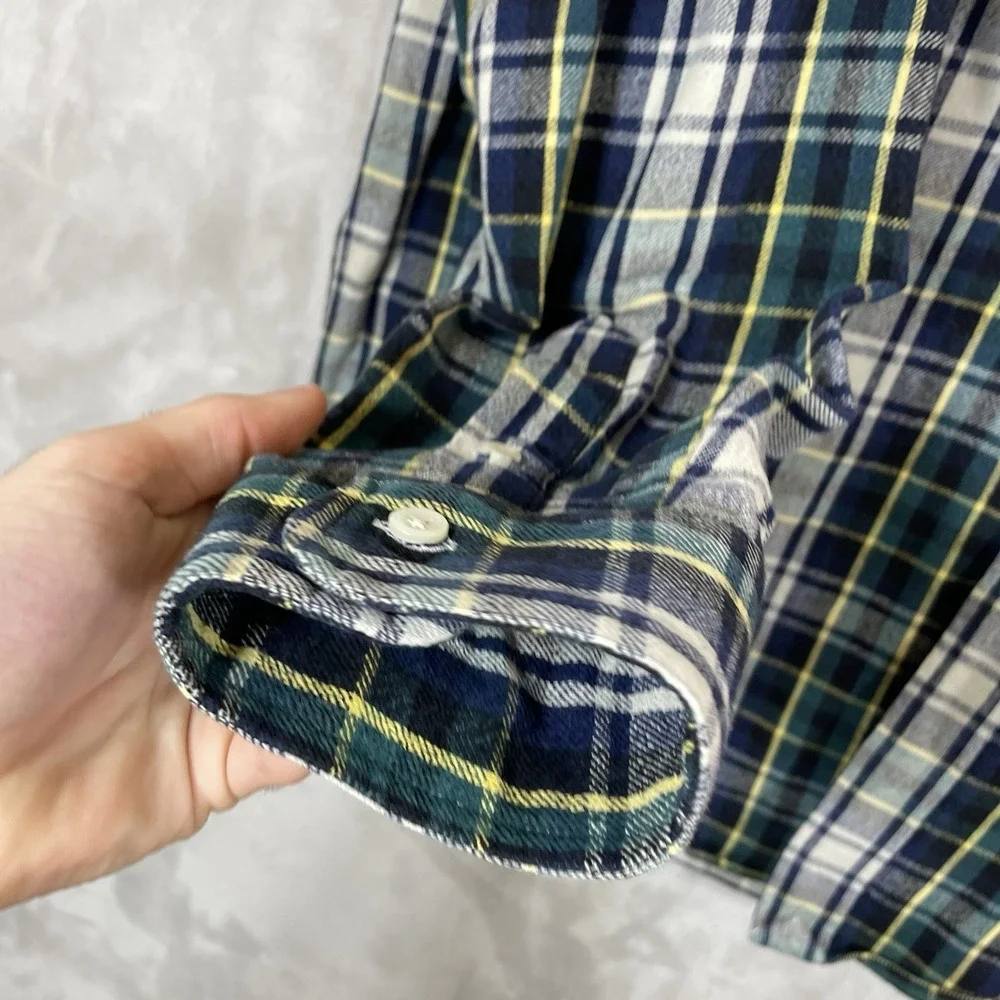 Ralph Lauren Blake Heavyweight Cotton Flannel Men XL Plaid 90s Button Down Shirt